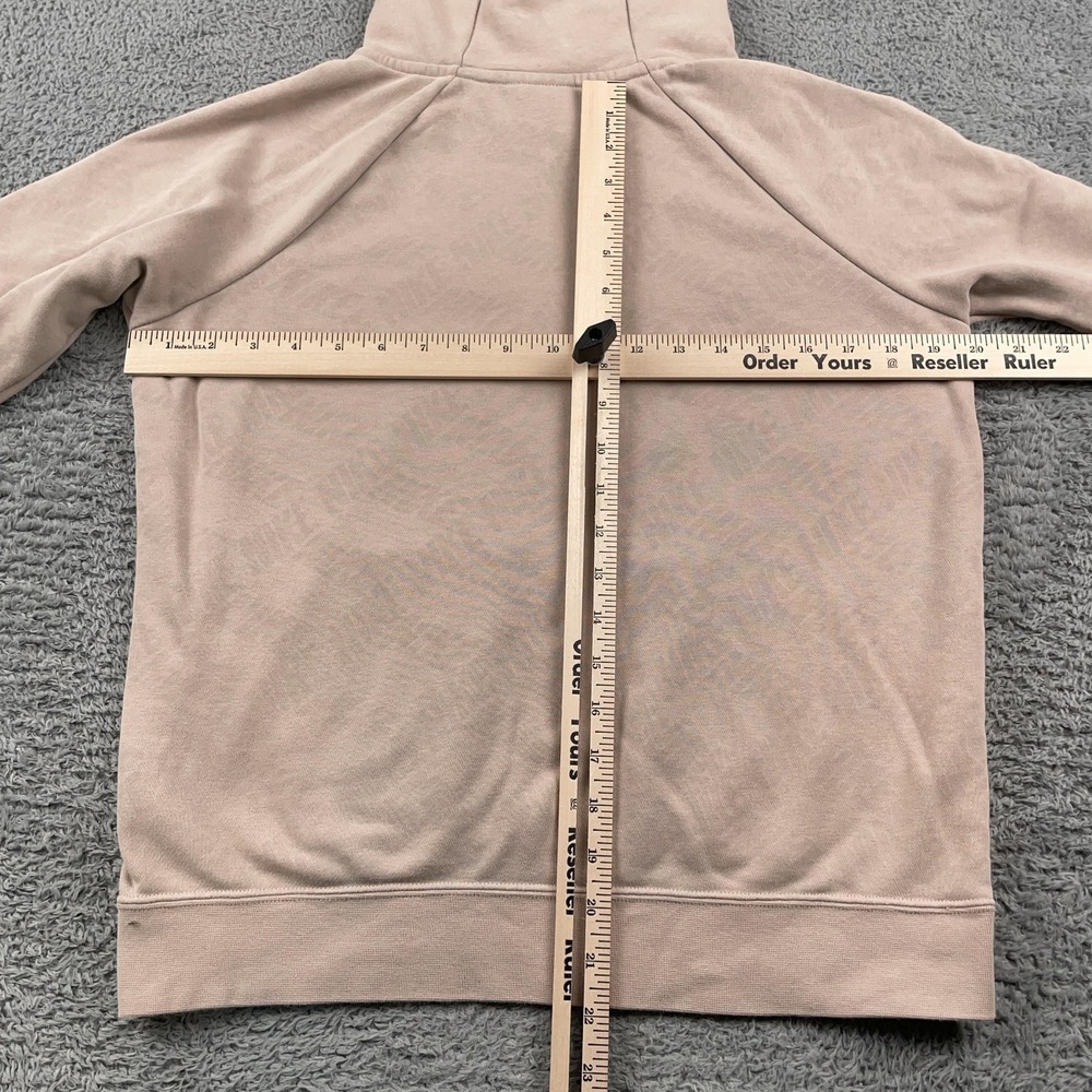 Nike Hoodie Womens Small Beige Club Fleece Pullover Sweatshirt All Over Print - Picture 6 of 12